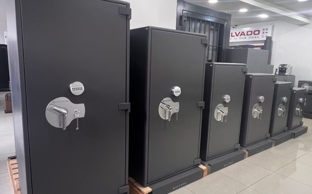 High-security Salvado safes in multiple sizes on display