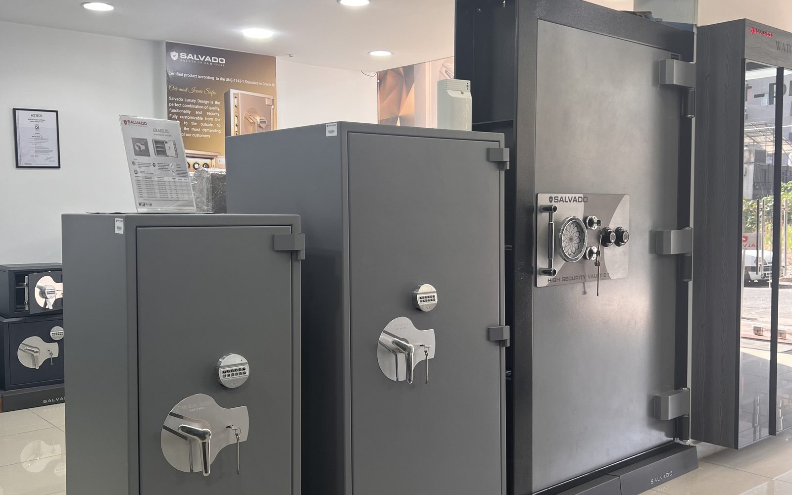 Salvado vault doors and high-security safes in the showroom